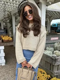 Men s Hoodies Sweatshirts Casual Knitted Spliced Sweater Women 2023 Autumn Winter Long Sleeve Female Solid Pullover Loose Fashion Streetwear Cropped Tops 231120