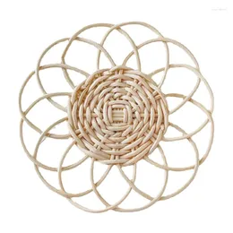 Table Mats High-quality Mug Indeformable Lightweight Cup Placemat Rattan Woven Flower Shape Po Props