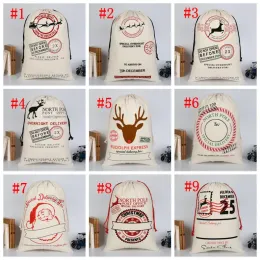 Santa Sacks Monogrammable Christmas Gift Påsar Santasack Drawstring Bag Santaclaus Deer 33 Designs Bulk In Stock M43 ZZ