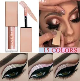 Qi 15 cores glitter líquido sombra à prova dwaterproof água duradoura shimmer metálico fácil de maquiagem profissional olho shimmer eyeshadow8473049