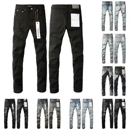 pants purple jeans for mens skinny Distressed Ripped Bikers Womens Denim black grey straight Sweatpants Designers Joggers 29 40