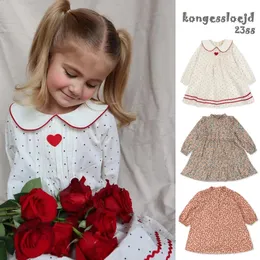 Mädchenkleider Konges Slojd Baby Mädchen Baumwolle Prinzessin Kleid Kleinkind Langarm Akademie Pastoralen Stil Blume Kinderkleidung 231118