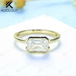 Wedding Rings Kuololit 3CT Criss Cut Moissanite for Women Solid 18K 14K 10K 925 Sliver Yellow Gold Anniversary Engagement 230831