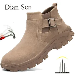 ブーツDiansen Safety Shoes Men Construction Work Anti Smash Anti Puncture Steel Toe Instructible Anti Anti Welding 231120