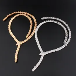 złoto choker wisiorki długie naszyjniki dla kobiet modny zestaw węża luksusowy projektant biżuterii matka świąteczne prezenty ślubne