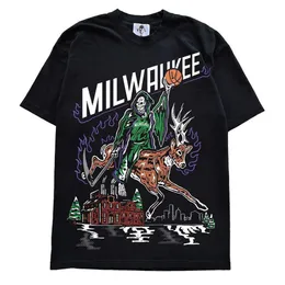国内で当店のみ DETW - Swallowtail Hem Graphic Tee 5431f35e-7b7c-48cb-a81a-