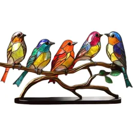 Dekorativa föremål figurer Bird Craft Statue Ornament Table Art Home Room Decoration Gift For Housewarming Decor Flat Not 3D Solid 231120