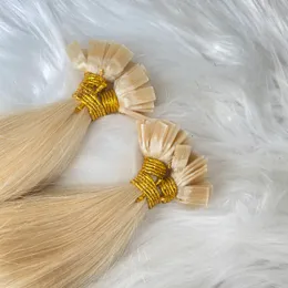 613 Silkeslen Straight Wavy Flat Tip Hårförlängningar 50G/Lot Peruansk brasiliansk malaysisk indisk 100% Remy Raw Virgin Human Hair Weaves