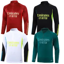 جديد 2023 2024 Arsen Tracksuit Jersey Mensoccer Football 23 24 Half Half تم سحب الأكمام الطويلة كرة القدم مدفعية تدريب على البقاء على قيد الحياة