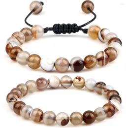 Strand naturliga agater chakra sten pärlor armband handgjorda onyx kvarts elastiska armband kvinnor yoga helande smycken vän present pulseira