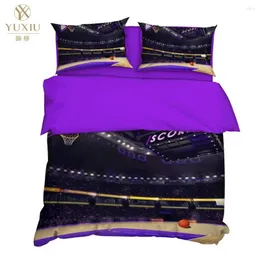 Bedding Sets YuXiu 3D Basketball Football Field 3Pcs Duvet Cover Set Bed Linens Covers Pillowcase King Queen Full Home Texitle