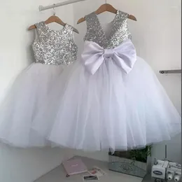 Girl Dresses Girl's Sequins Flower For Wedding Party Dress Pageant Gown Vestidos Kids Birthday Gowns Custom Princess Evening GownGirl's