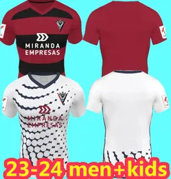 23 24 Mirandes Soccer Jerseys Martinez Alvaro Sanz Alberto 2023 2024 Home away Los Rojillos Reina Diego Moreno Sergio Barcia Football Men Kids Kits Sets Shirts