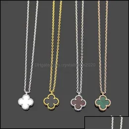 Hänge halsband klassiska klöverhalsband modedesigner kvinnor hög kvalitet 18k guld koreanska smycken gåva droppe leverans hänge dhl9h