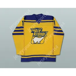 Anpassad Pelle Lindbergh Tre Kroner Team Sverige Hockey Jersey New Top Stitched S-M-L-XL-XXL-3XL-4XL-5XL-6XL