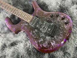 China Electric Guitar Purple Color Mahogny Body and Neck Tremolo System Black Hardware 6 Strings