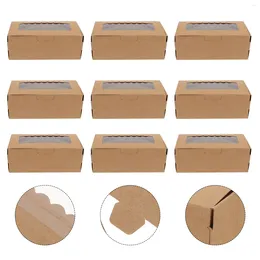 Wyjmij pojemniki Kraft Paper Box Clear Desser Gide Bride Cajas Para Fresas Chocolate Cookie