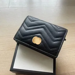 Marmont Flip With Box Purse Keychain Mens G Läder Luxury Coin Purses Womens Designer Plånbokskort Holder Plånböcker Pass Portafoglio 466492 Key Pouch Coin Pouchs