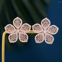 Baumeln Ohrringe Siscathy Luxus Zirkonia Blume Für Frauen Mode Anhänger Ohrring Hochzeit Schmuck Gitfs Pendientes Mujer Moda