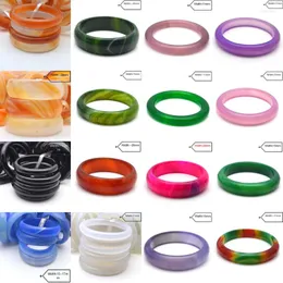 Bangle High Quality 26 Styles Multicolor Agate Chalcedony Bangles Women Women Hand Bracelet Jewelry Casal