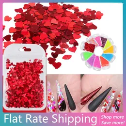 Nail Art Decorations Flat Rate 1 Pack 2g/pack Holographic Sweet Love Heart Glitter Flakes Shining Sequin For