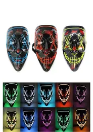10 stili freschi di Halloween Mask LED Maschera Light Up Scary Skull Glow Masches per bambini adulti Halloween Rave Party Scary Masks7902025