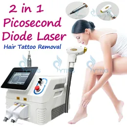 Pico laserowy tatuaż maszyna do usuwania 808 Diode laserowe do usuwania włosów picosekund q przełącznik i yag Usuń punkt wiary Pigment Eyeline
