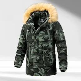 Men's Down Parkas Winter Jackets With Fur Trim Hood Camouflage Men Outdoor Hiking Trekking Coats Thicken Warm 231118