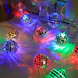 Weitere festliche Partyartikel, LED-Spiegelkugel-Lichterkette, Disco-Bar, Weihnachtsdekoration, bunt, 231118