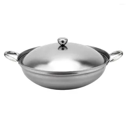 Double Boilers Cover Stove Food Cooking Pot -pot Holder Stainless Steel Frying Pan Lid Wok Seafood Making Used Tool Bar Pans Lids