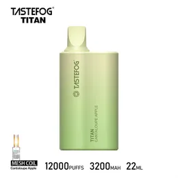 Originale Tastefog Titan 12000 Puff Bar monouso Vape Pen E sigarette 22 ml Cartuccia pre-riempita Pods 3200mAh Batteria grande Puff 12K 2% 10 Sapori Consegna veloce