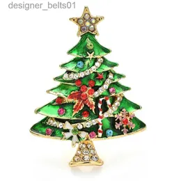 Pins Brooches Wuli baby Christmas Tree Brooches For Women Men 2-color Enamel Gifts On Tree Plants Party Office Brooch Pin GiftsL231120