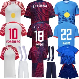 2023 2024 RBL Leipziges WERNER Soccer Jerseys home away 3th NKUNKU RAUM SIMAKAN POULSEN SZOBOSZLAI FORSBERG SABITZER OLMO HAIDARA SCHLAGER football men kids shirt