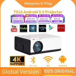 Projectors Global TFlag T01A 4K 1080P Full Hd Android Wifi Mini Portable Video 3000 Lumens for Smart Home Cinema W0419