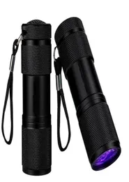 9 LED Aluminium Mini Portable UV Ultra Violet Blacklight 9 LED Flashlight Torch Light portable outdoor Aluminium Alloy flashlight 6725220