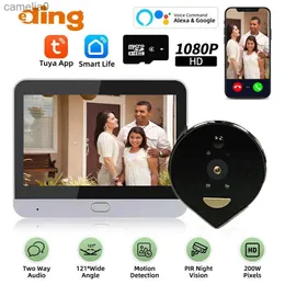 Doorbells 4.3inch tuya smart wifi video peephole ثنائية الصوت الرؤية الليلية مراقبة جرس الباب 1080p 200W البكسلات فيديو Doorbellll231120