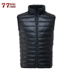 Gilet da uomo Gilet ultraleggero Uomo Primavera Autunno Piumino d'anatra bianco Casual Slim Giacca senza maniche Colete Masculino Outwear Gilet Cappotto 231118