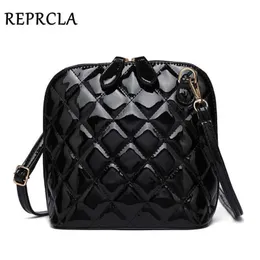 Abendtaschen REPRCLA Hot New Plaid Frauen Taschen Hochwertige Umhängetasche Lackleder Frauen Messenger Bags Casual Shell Umhängetasche J230419