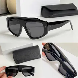 Черные ацетатные солнцезащитные очки с ацетатом 40225 Женщины -дизайнерская модельер.