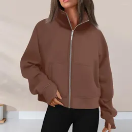 Women's Hoodies Sweater Soft Cozy Solid Color Casual Sweatshirt Stylish Long Zipper Comfortable Female Accessories