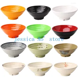 Bowls 17.5cm Restaurant Noodles Bowl Ramen Large Soup Melamine Tableware Big Salad Oatmeal Milk Breakfast