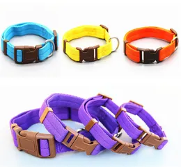 Pet Dog Collar Nylon Cog Cog Reck Strap Adiustable 4 أحجام 7 ألوان اختيارية لجرى الكلاب الصغيرة والمتوسطة أيضًا Cats K9654175