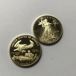 100 pcs non magnetic dom eagle 2012 badge gold plated 32 6 mm american statue beauty liberty drop acceptable coins2341638