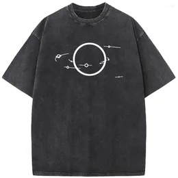 Herr t-skjortor stjärna minsta solsystem unisex tvättade t-shirt nyhet 230g bomull sommar o-hals blekad tshirt rolig avslappnad lös blekmedel