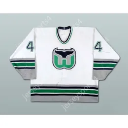 Custom White 44 Chris Pronger Hartford Whalers Hockey Jersey New Top Stitched S-M-L-XL-XXL-3XL-4XL-5XL-6XL