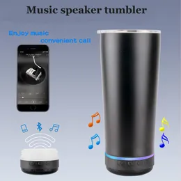30oz Music Speaker Tumbler Double Walled Music Water Cup Speaker Tumbler Cup with Detachable LED Light