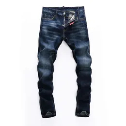 Herrenjeans dsquared d2 Jeans Frühlingsblau elastisches Wasserwaschloch kleiner Fuß eng Nachtclub Modeboutique D2 Jeans Herrenhose