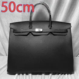 Bag Hac Top 50cm Family 50cm Family Designer Anpassad version Handväska äkta läder Mäns stora resväska med läder Mäns