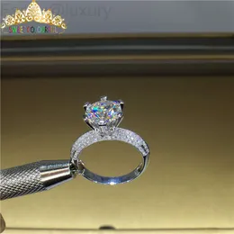 orecchini firmati Anello in oro 18 carati con diamanti Moissanite D colore VVS Con certificato nazionale