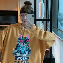 Kvinnors hoodies tröjor stil tröja lösa koreanska fashionabla tomgång tunn vintage jacka Racwomen's